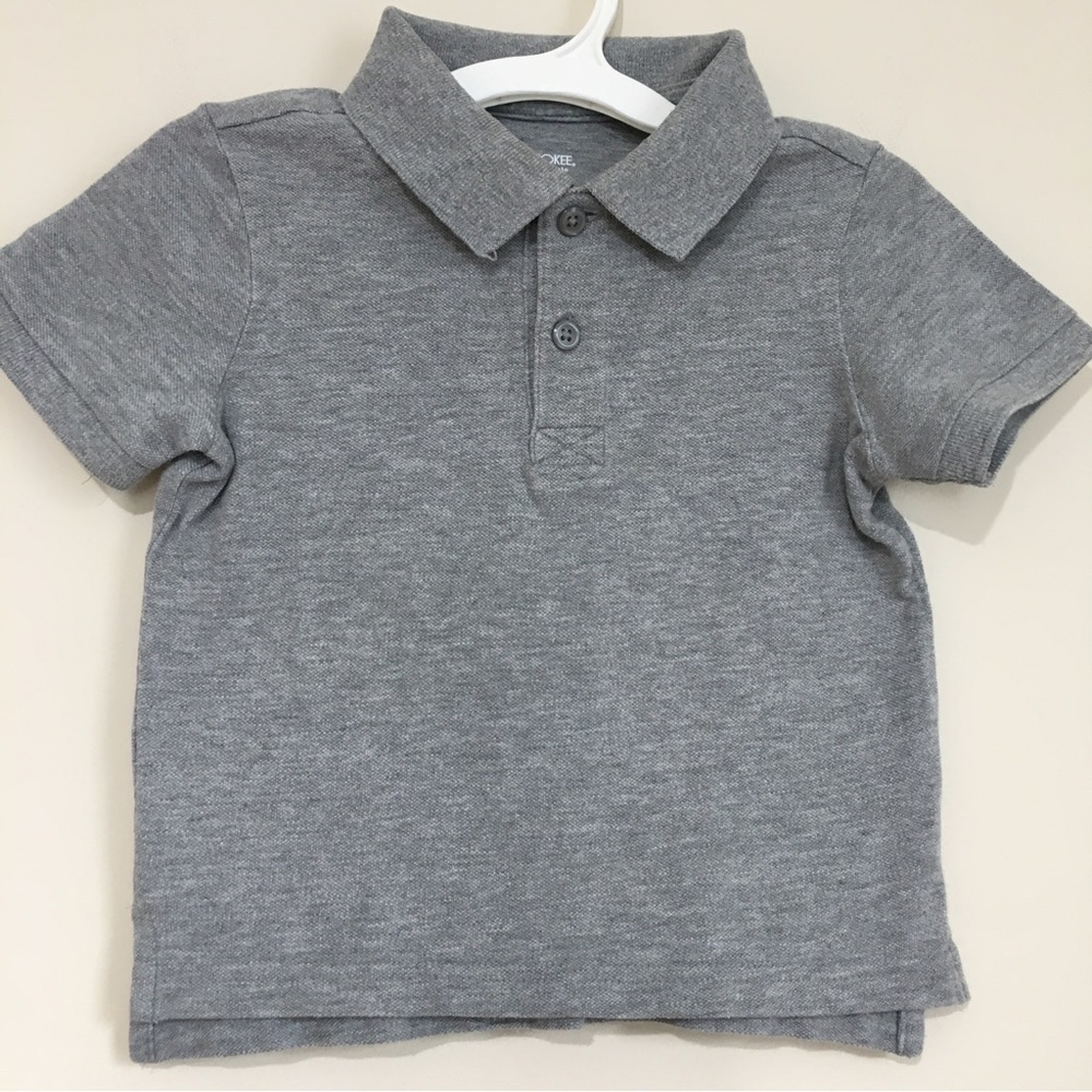 Cherokee baby boy gray cotton short sleeve ultimate polo t-shirt